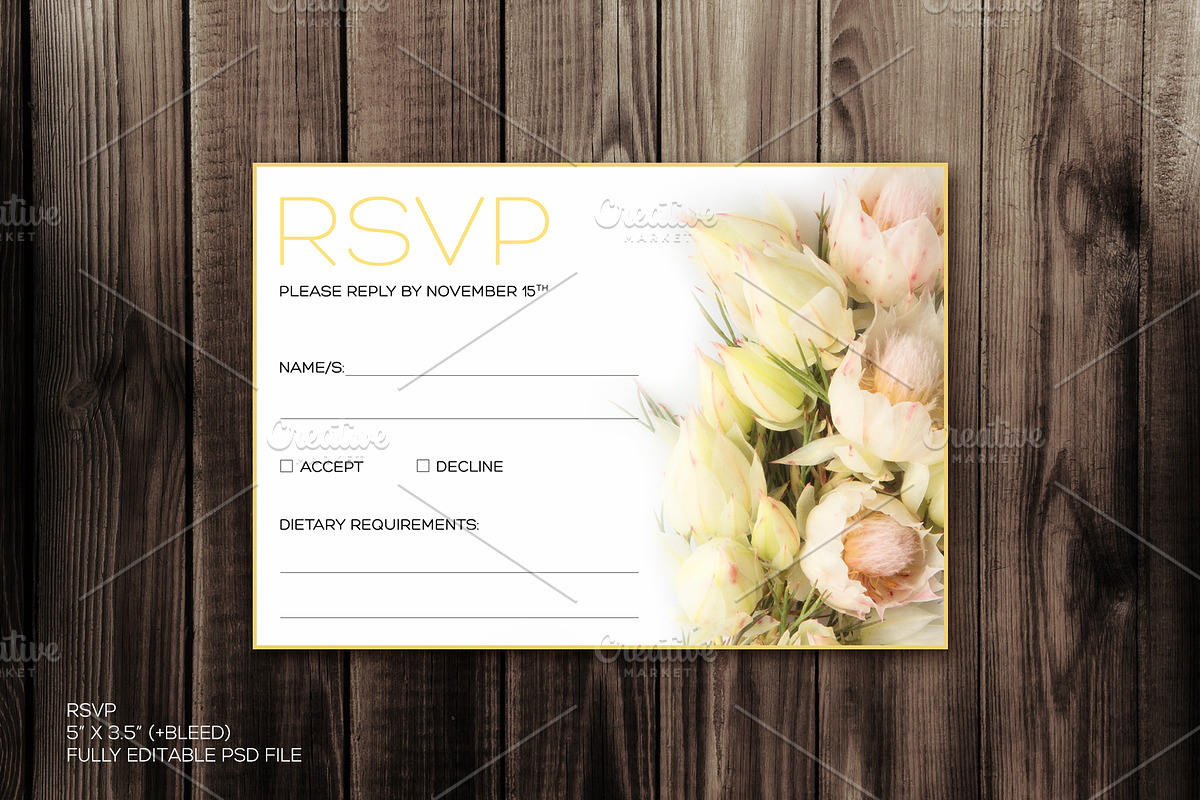 Blushing Bride Invitation Pack - PSD, an Invitation Template by Zepol (Photo 4 of 4)