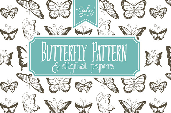 Seamless Butterfly Pattern - Vector preview 5