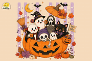 Cute Fall Ghost Halloween Png Bundle, a Seasonal Illustration by Daisy Design (Thumbnail 3 of 23)
