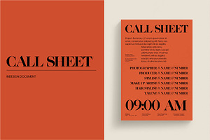Photoshoot Call Sheet Template