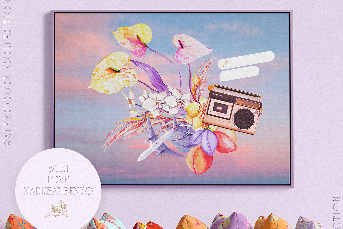 Watercolor Psychedelic Flowers, an Illustration by nadispasibenko (Photo 2 of 13)