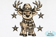 Vintage Reindeer Christmas PNG, a Seasonal Illustration by Daily.Designs (Thumbnail 1 of 5)