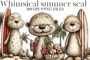 Whimsical summer seal Clipart, an Illustration by Designworld (Thumbnail 1 of 8)