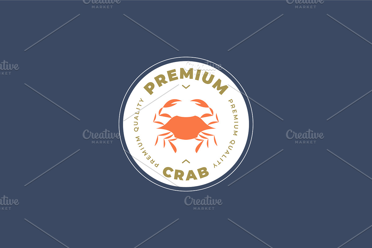 premium crab seafood restaurant logo, a Branding & Logo Template by Blazybone