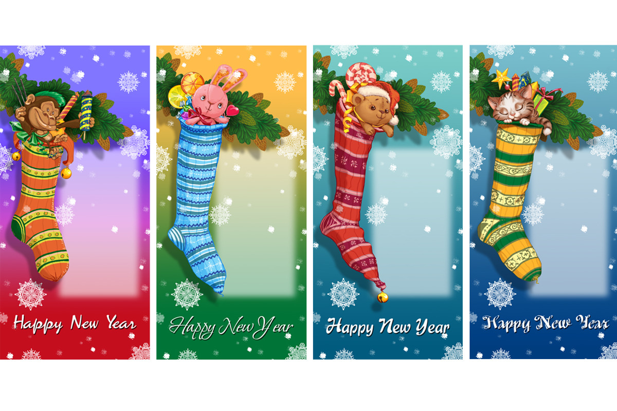Christmas socks with gifts, a Decorative Illustration by Adamskyistudio (Photo 3 of 3)