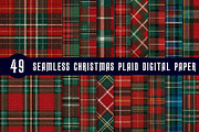 Seamless Christmas Plaid Digital Pap, an Illustration by CreationArt (Thumbnail 1 of 5)