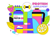 10 Protein Supplements Illustration, a Healthcare Illustration by denayunebgt (Thumbnail 4 of 4)