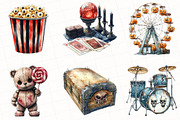 Watercolor Spooky Circus Clipart, an Illustration by OK Design (Thumbnail 3 of 5)
