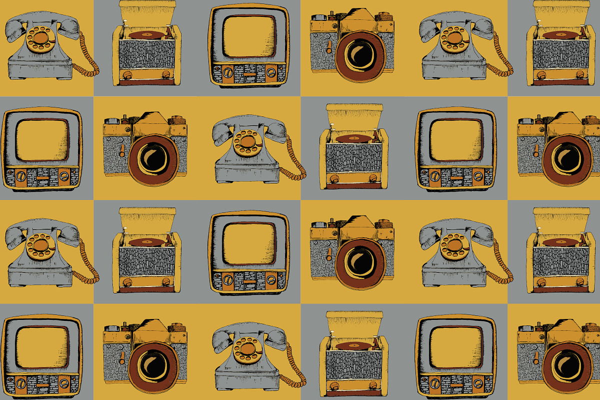 Vintage Lifestyle. Retro devices, a Decorative Illustration by iri-illustration (Photo 7 of 12)