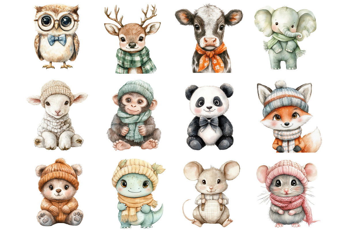 Watercolor Baby Animals Clipart, an Illustration by Design Market (Photo 3 of 5)