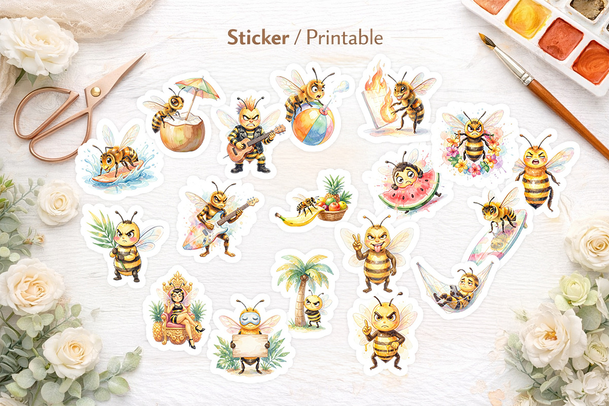 Sarcastic Summer Bee Sublimation, an Illustration by Artnoy (Photo 5 of 8)