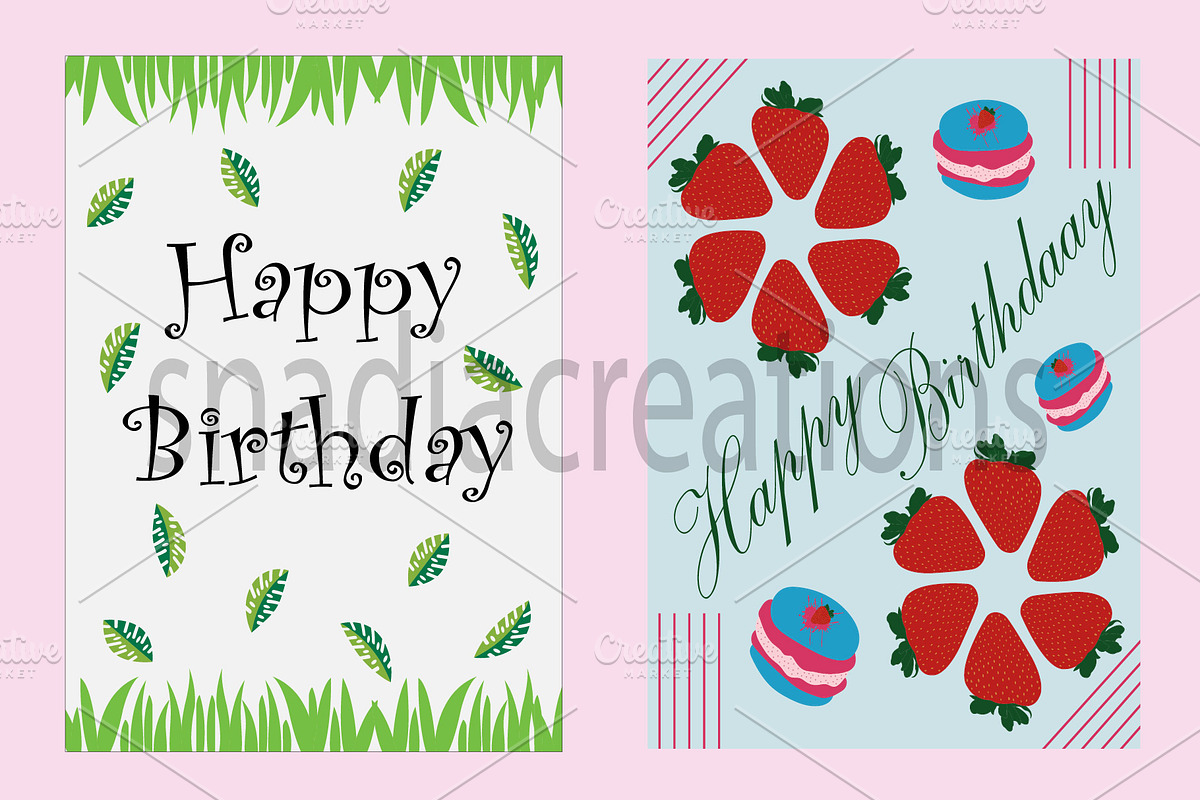Birthday cards, a Card Template by snadiacreations