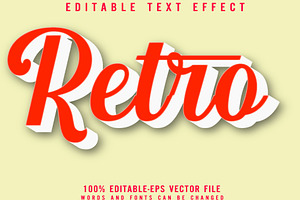 Retro Vector 3d Editable Text Effec