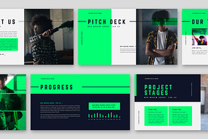 Green Project Pitch Presentation Set