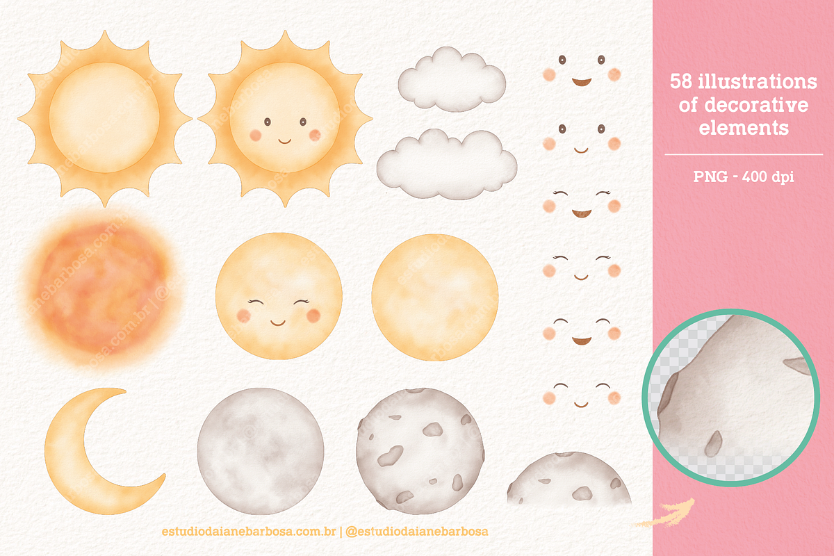 Space Trip (Candy) - Cliparts Set, an Illustration by Estudio Daiane Barbosa (Photo 4 of 10)