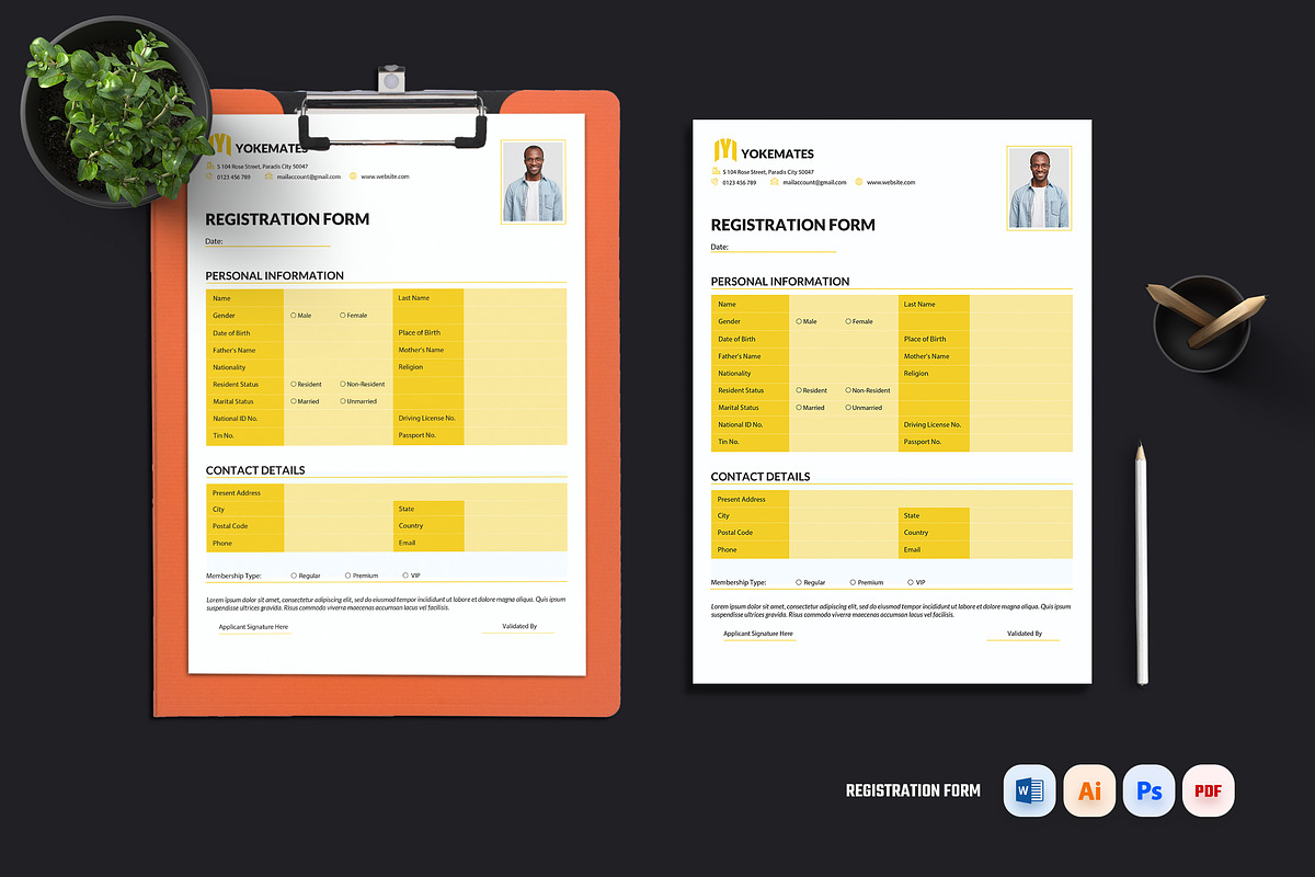 Registration Form, a Stationery Template by iDoodle Studio (Photo 1 of 4)