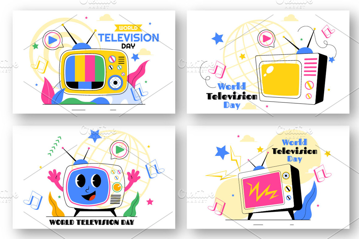 10 World Television Day Illustration, a Technology Illustration by denayunebgt (Photo 3 of 4)