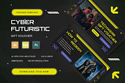 Cyber Futuristic - Gift Voucher, a Print Template by StreaksideStd (Thumbnail 1 of 3)