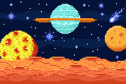 Pixel space landscape. View from, a Texture Illustration by YummyBuum (Thumbnail 2 of 3)