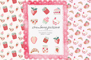 strawberry watercolor clipart set, a Decorative Illustration by Patishop Art (Thumbnail 1 of 6)