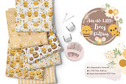 Adorable Little Bees Patterns, a Pattern Graphic by DrawStudio1988 (Thumbnail 3 of 11)