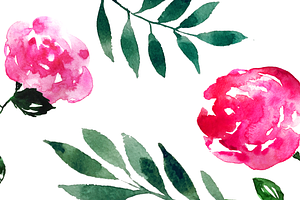 Romantic Watercolor Roses Clip Art