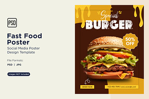 Fast Food Poster Design Template 42, a Social Media Template by shahsoft