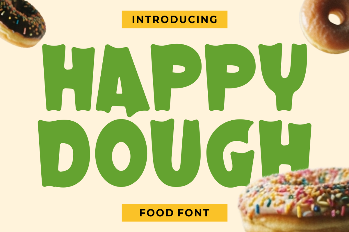 Happy Dough Food Font, a Font by PutraCetol Studio (Photo 1 of 5)