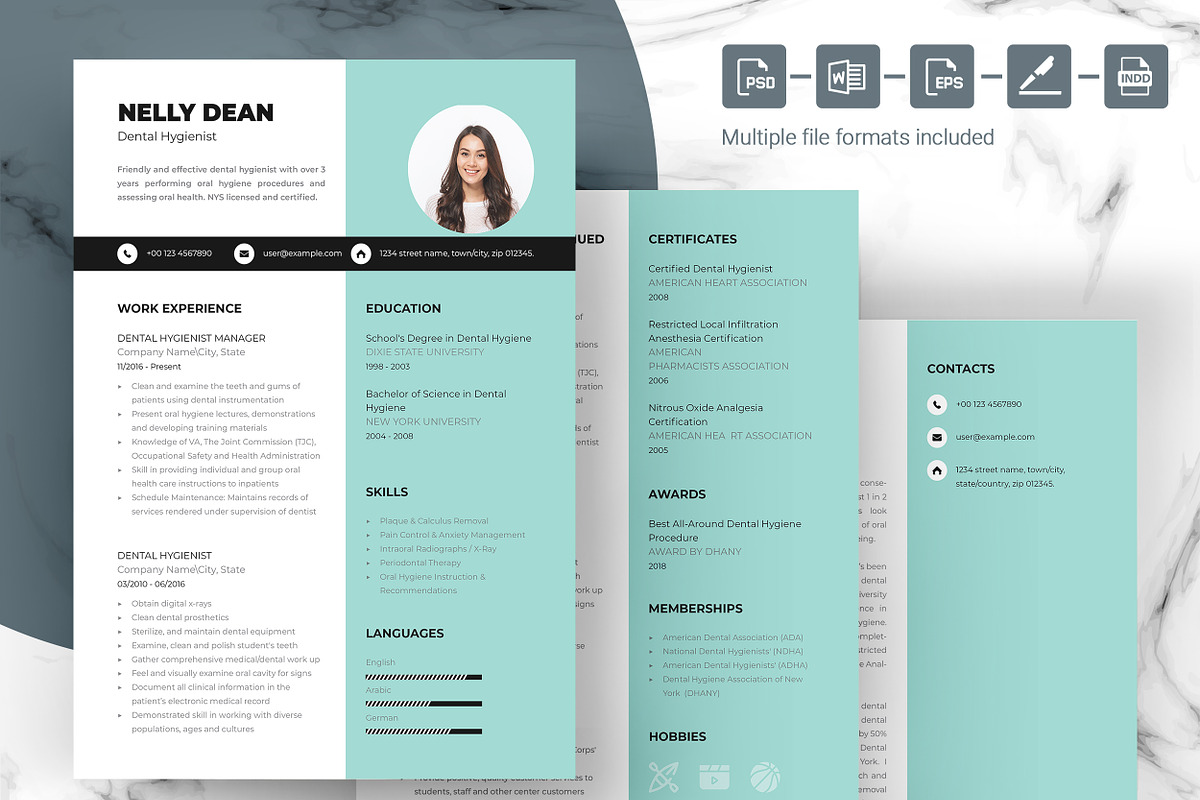 Dental Hygienist CV / Resume Design, a Resume Template by ResumeInventor (Photo 4 of 6)