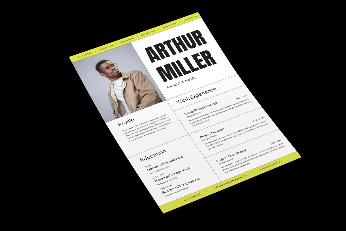 Clean Minimal CV Resume preview 3