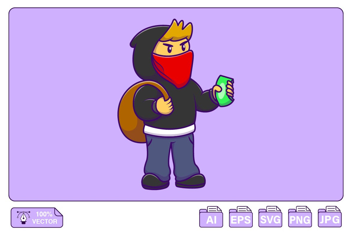 Cute Boy Heist Holding Money, a Work Illustration by Artstorystudio (Photo 1 of 3)