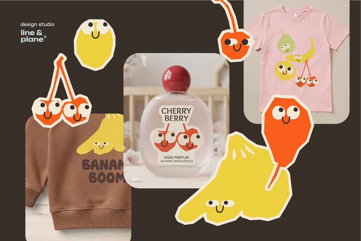 Fruit Buddies - 26 Vector Shapes, an Object Graphic by line & plane (Photo 4 of 9)