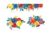 Bright Watercolor Flowers Spring Art, a Decorative Illustration by GraphicsDish (Thumbnail 3 of 4)