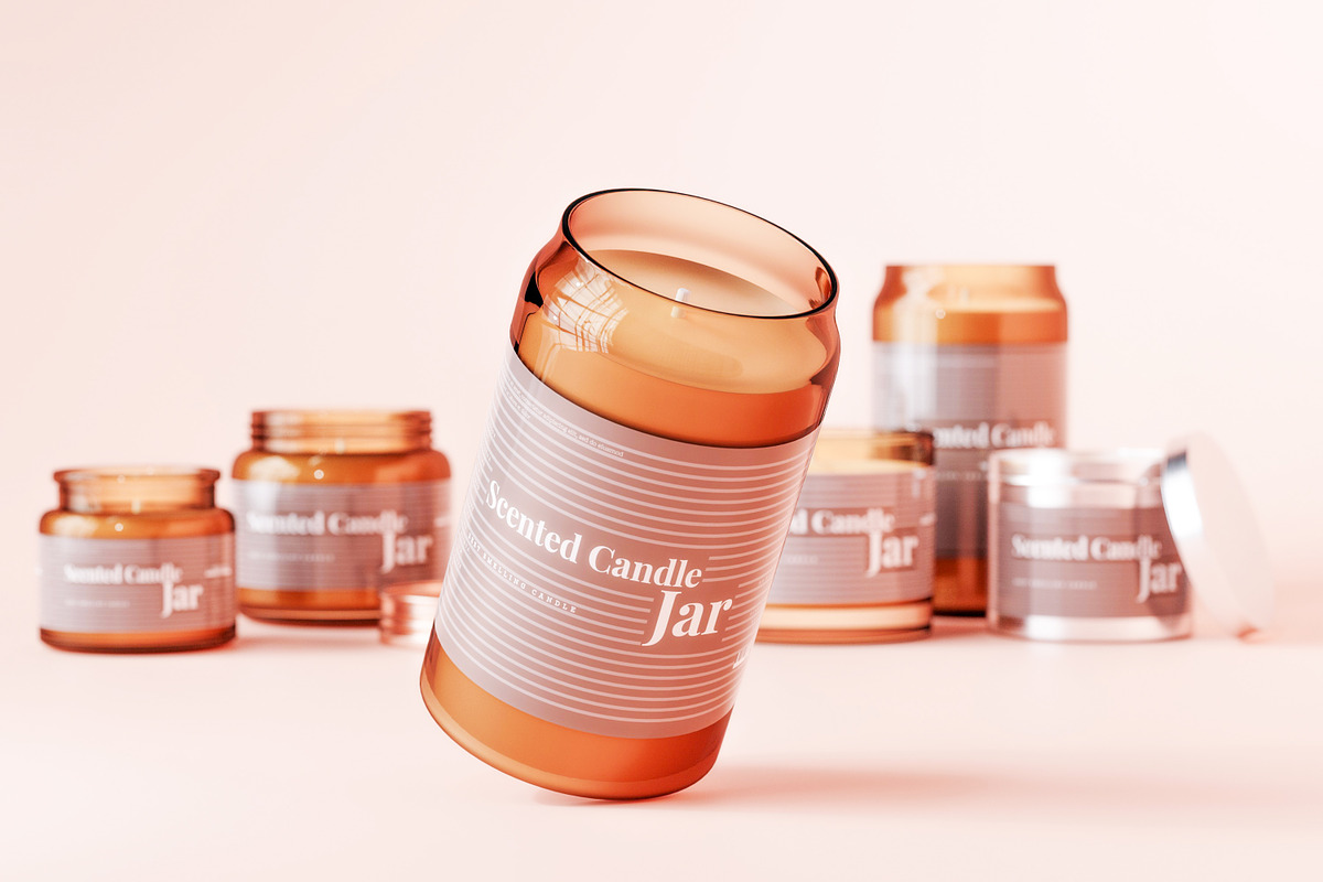 Amber Glass Candle Mockup Bundle, a Packaging Mockup by pmvch (Photo 8 of 135)