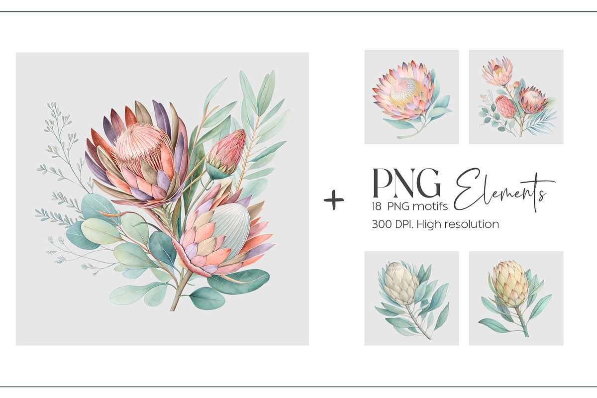 Protea Watercolor Seamless Pattern, a Pattern Graphic by Fabrivo (Photo 4 of 11)