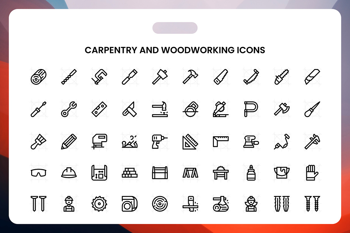Carpentry and Woodworking Icons, an Icon by Wencory