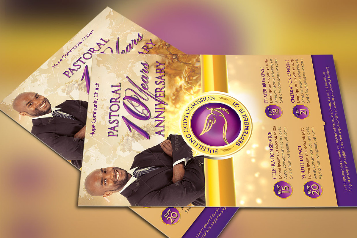 Clergy Anniversary Flyer Template, a Flyer Template by Godserv Designs (Photo 3 of 5)