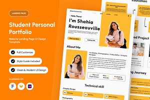 Shahia - Student Portfolio Landing, a Landing Page Template by productype1