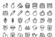 35 Vector Farmers Market Icons, an Outline Icon by adenpinkstore (Thumbnail 1 of 9)