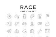 Set line icons of race, an Outline Icon by motorama (Thumbnail 1 of 2)