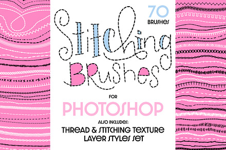 PS Stitching Brushes & Styles, a Brush Add-On by Studio Kitsch