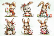 Watercolor Easter Cute Rabbit Bundle, an Illustration by Creative Art (Thumbnail 7 of 8)