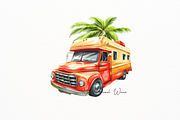 Hyperrealistic Truck and Trees, a Transportation Illustration by New-School-Wave (Thumbnail 3 of 5)