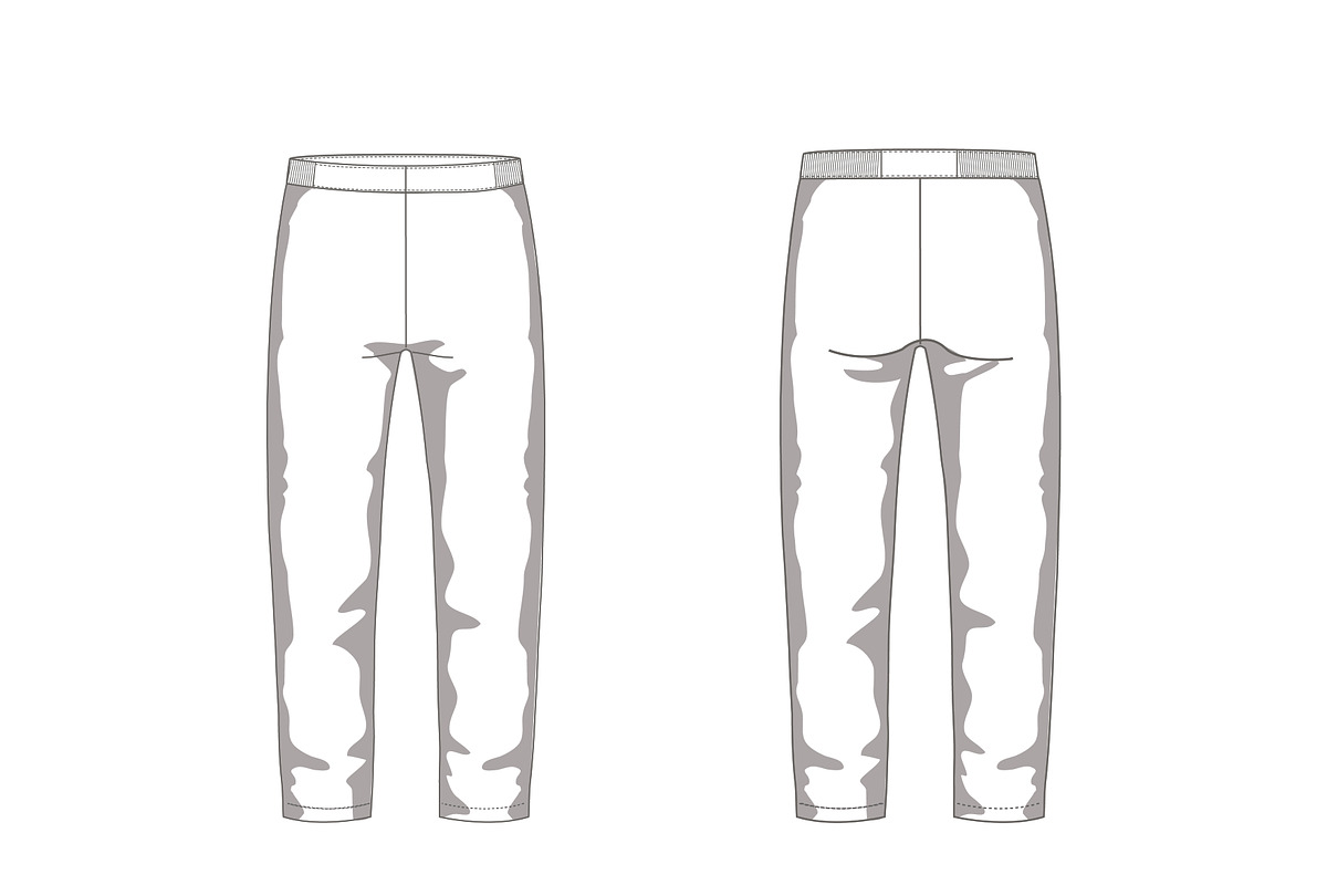 Sport Pants Fashion Flat Template, a Templates & Theme by flat fashion