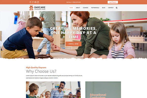 DayCare WordPress Theme preview 6