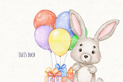 Cute Animals Birthday Clipart, an Animal Illustration by ekossa_art (Thumbnail 5 of 8)