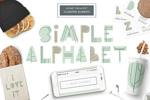 Simple alphabet "line and spot"