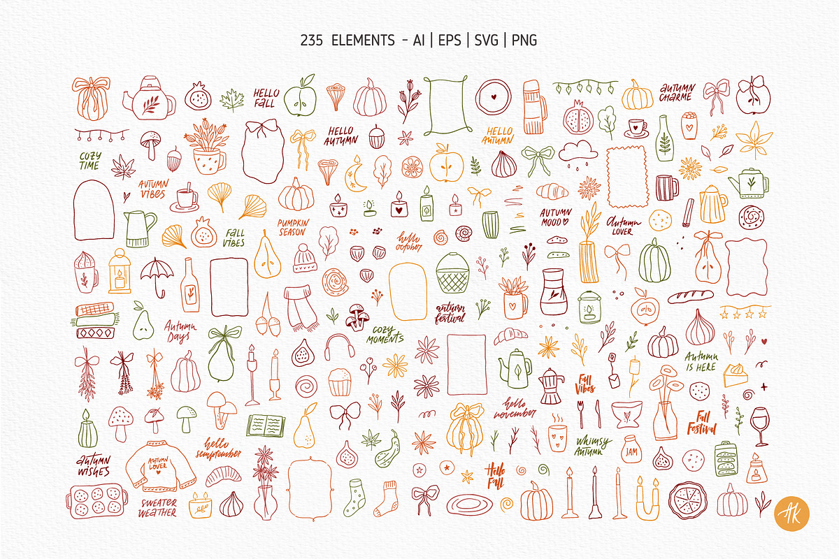 Four Seasons Line Art Bundle, a Seasonal Illustration by Alena Koval (Photo 8 of 17)