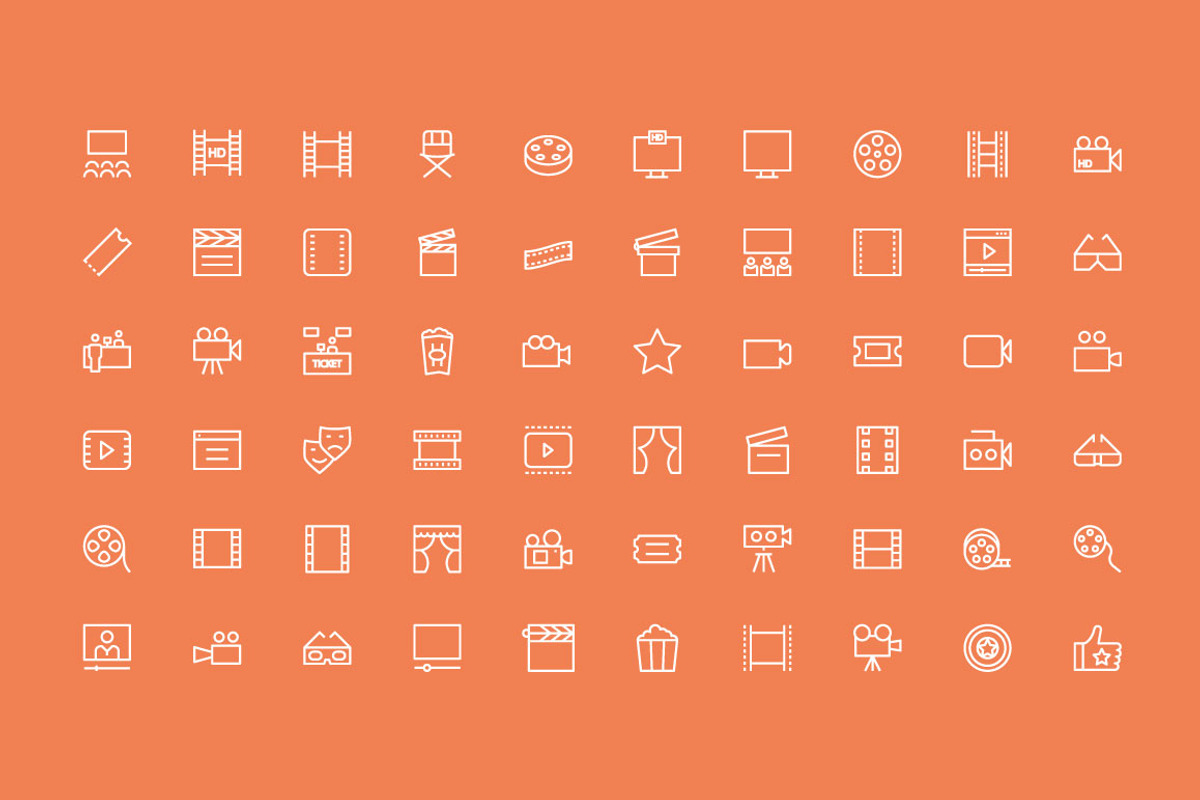 150+ Cinema Vector Icons preview 2