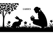 Garden Bunny Silhouette Bundle, an Illustration by jahid234 (Thumbnail 18 of 48)